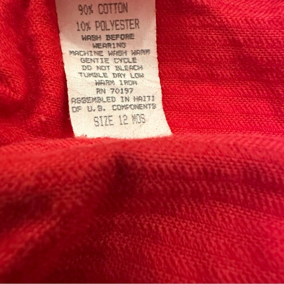 Vintage Carter's Red Corduroy Dress Button Straps Baby Toddler 12M - Picture 5 of 5